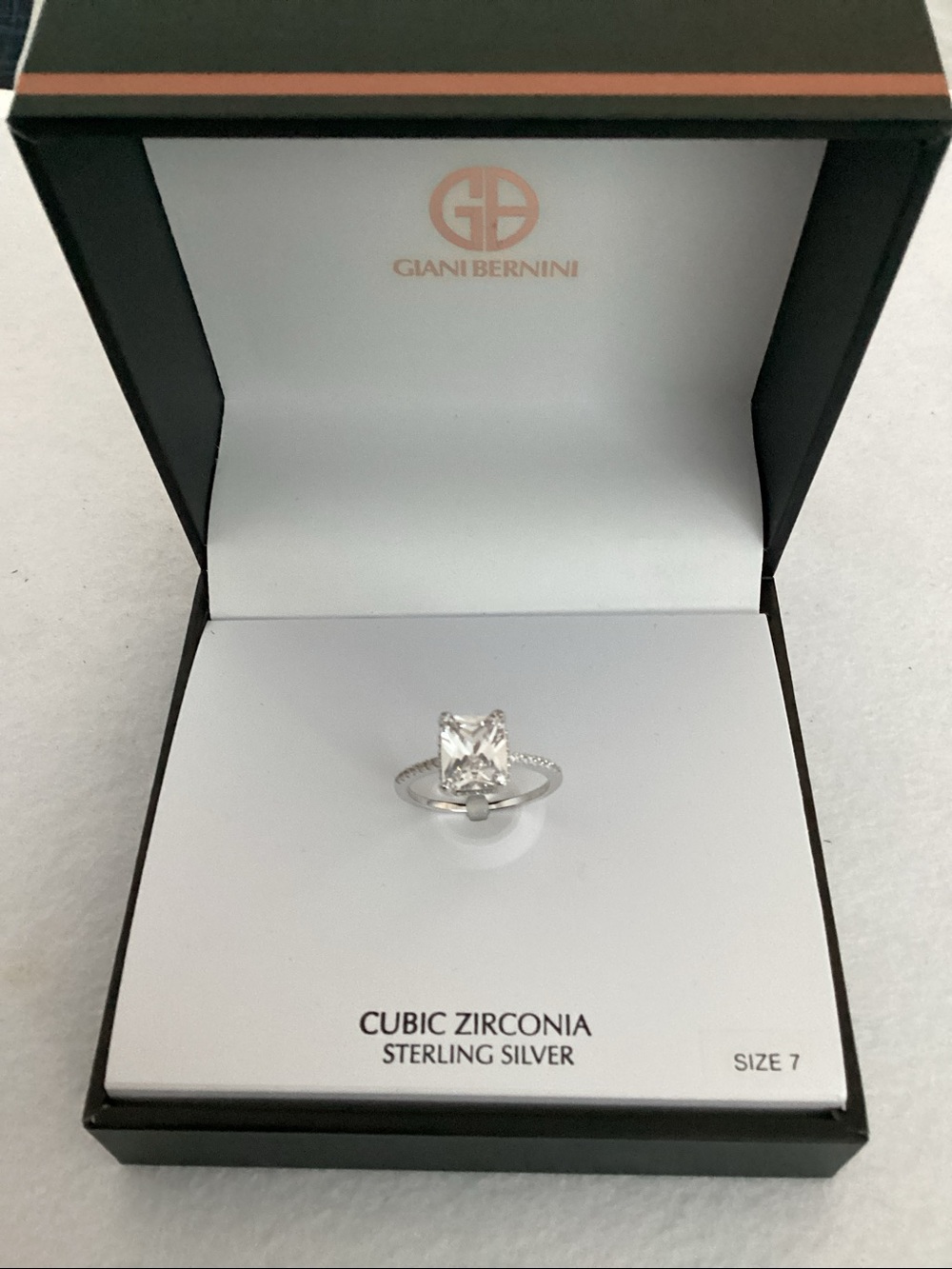 Giani Bernini Sterling Silver Cubic Zirconia Lab Created Ring Size 7